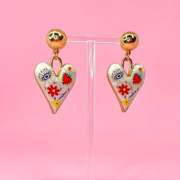 Free People Jewelry - Boho heart earrings #1472